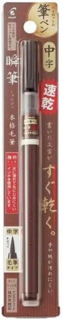 Pilot Brush Pen, Quick Drying, Professional Bristle Brush, Pigment, Medium Point, Black ink, SVSG-80FDM-B