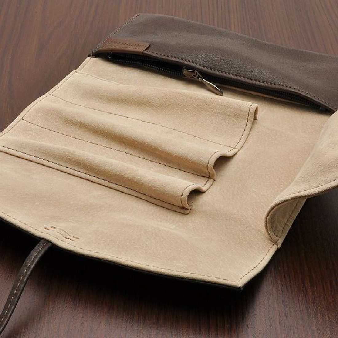 Pilot Pensamble Roll Zipper Pen Case for 3 Pens Dark Brown PSRF3-01-DBN