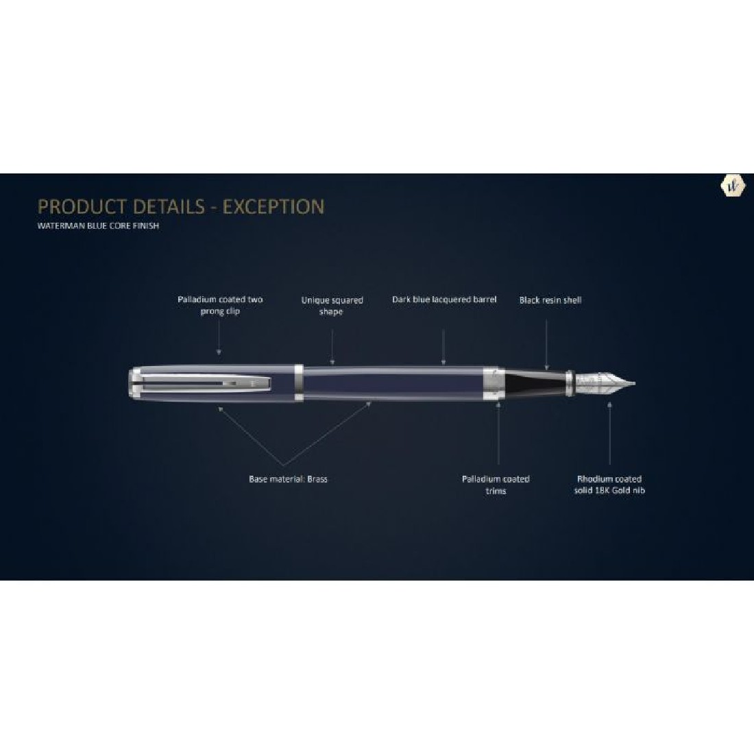 Waterman Exception Slim Blue ST Fountain Pen S0637100