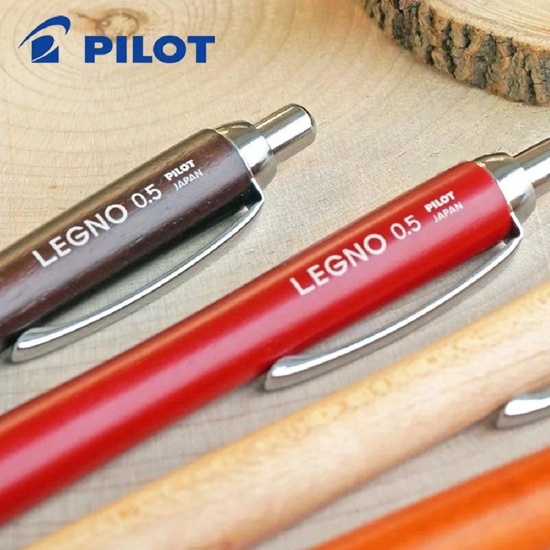 Pilot Legno natural wood red 0,5mm mechanical pencil HLE-1SK-R