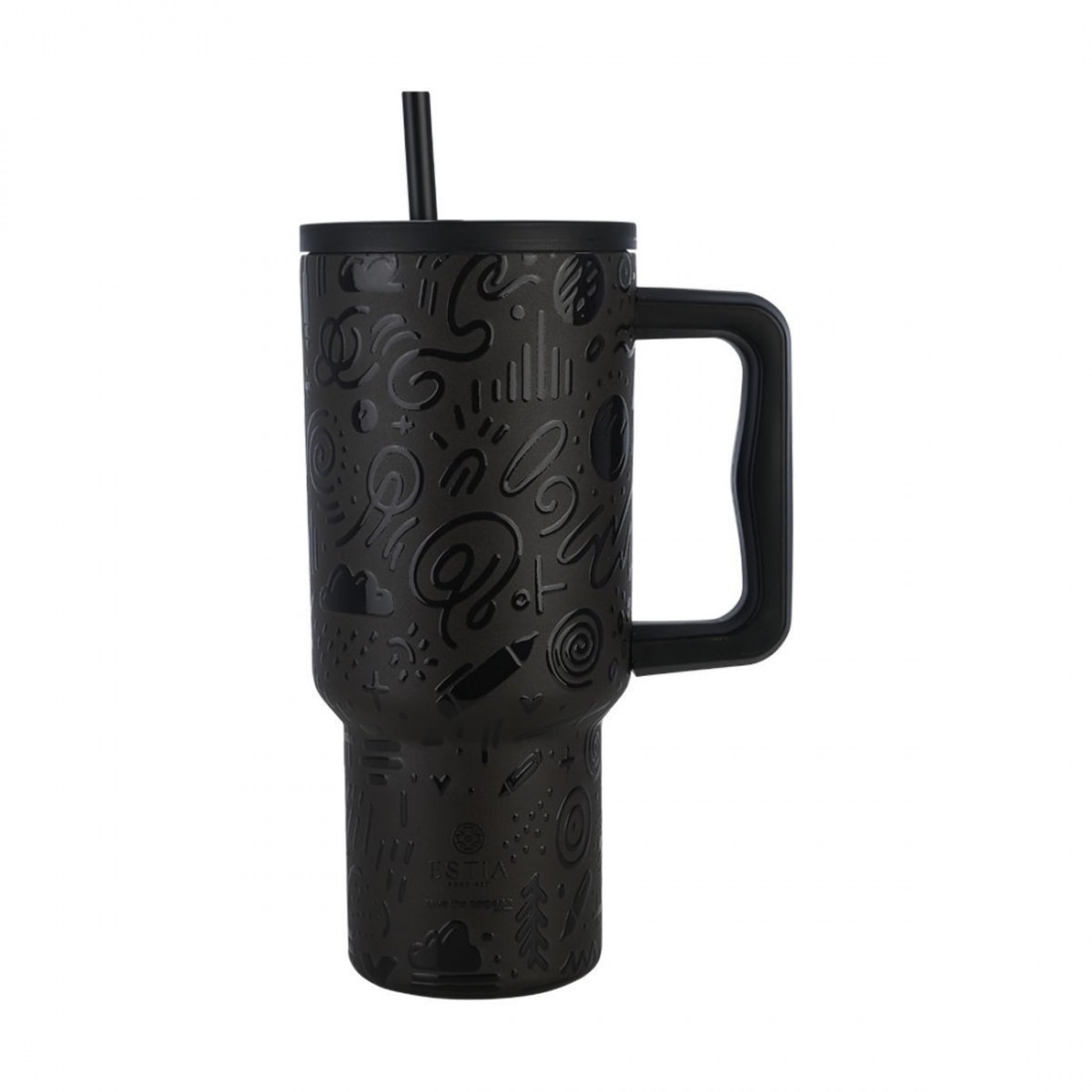 Θερμός Straw Tumbler XL 900ml Noir Echo 32098 Estia Home Art