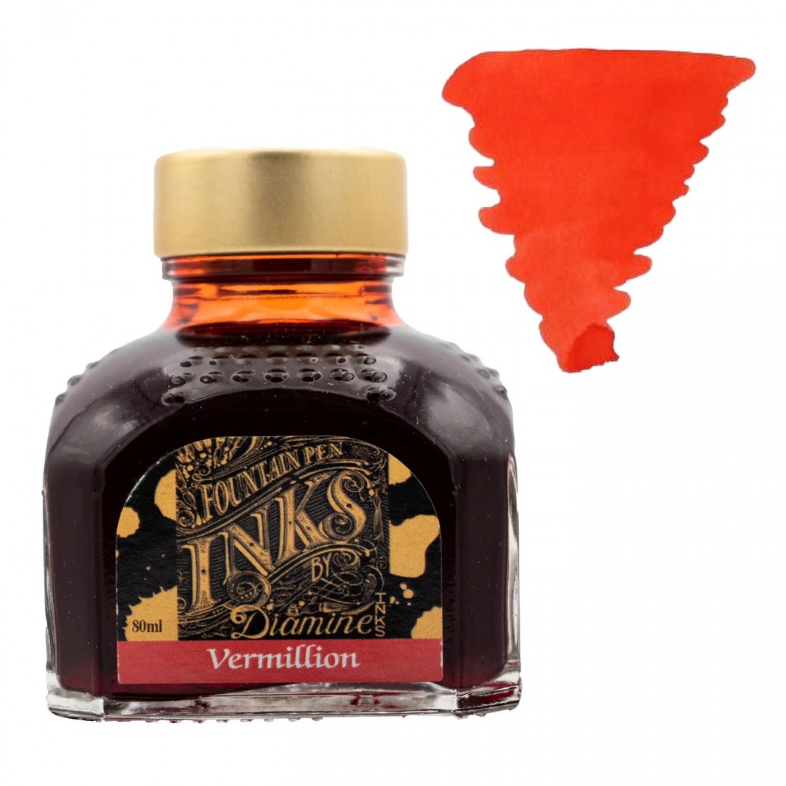 Diamine 80ml Vermillion Ink Bottle