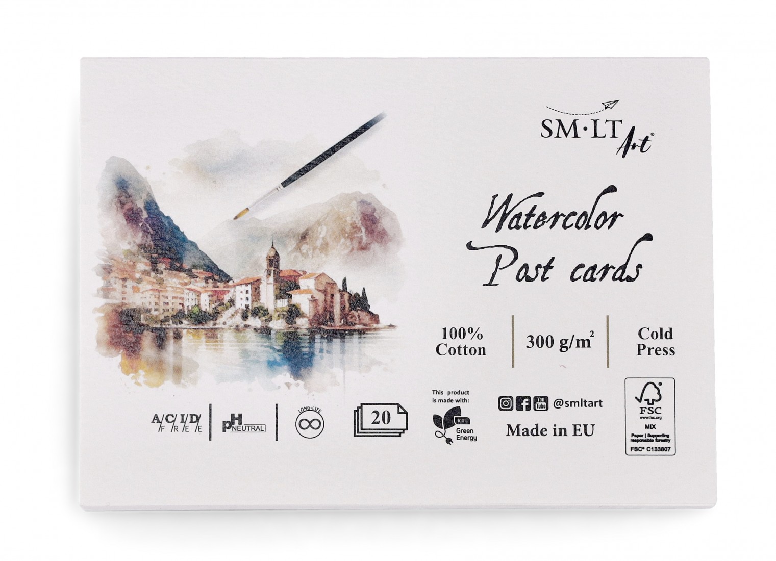 SM-LT ART Watercolor Post Cards 20sh 300 gr