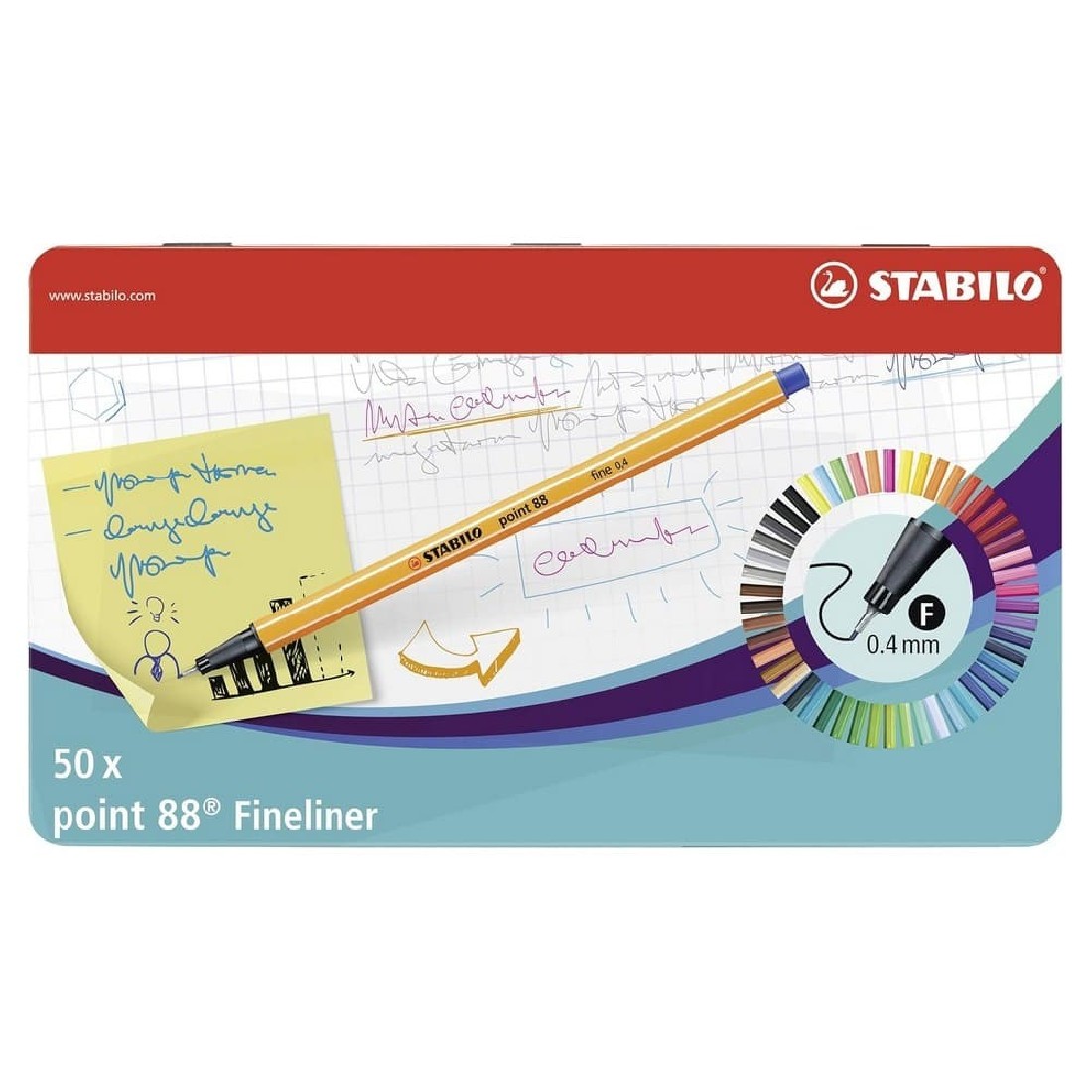 Μαρκαδόρος Γραφής Stabilo Point 88 Metal (Σετ 50 τεμαχίων)8850-6