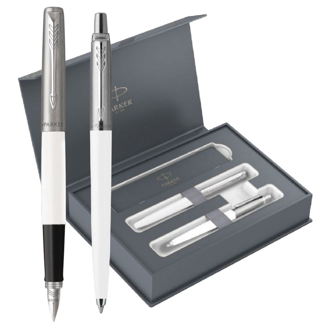 Parker Jotter Original White Set Fountain Pen and Ballpen