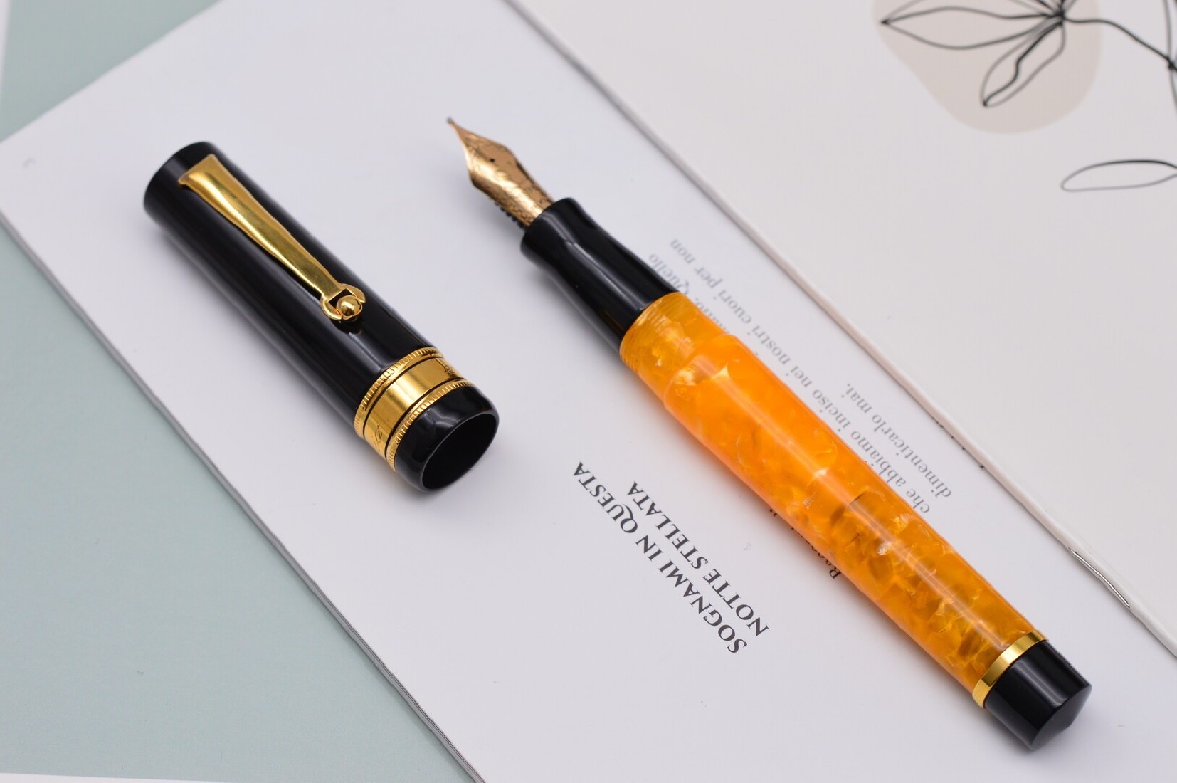 Santini Italia Libra Solaia GP  piston filler pen with ebonite feeder superflexy nib 18k