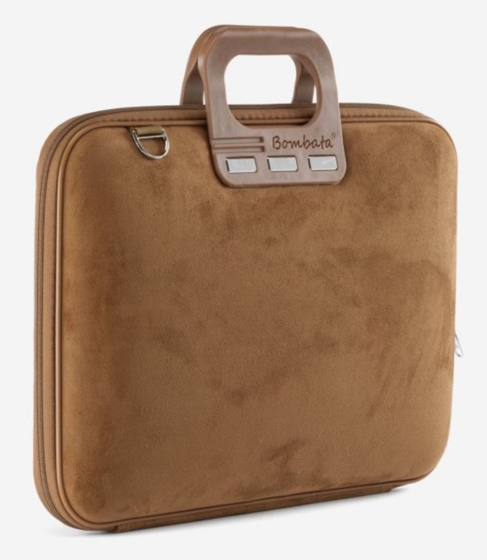 BRIEFCASE LAPTOP 15,6 CAMOSCIO DARK BROWN
