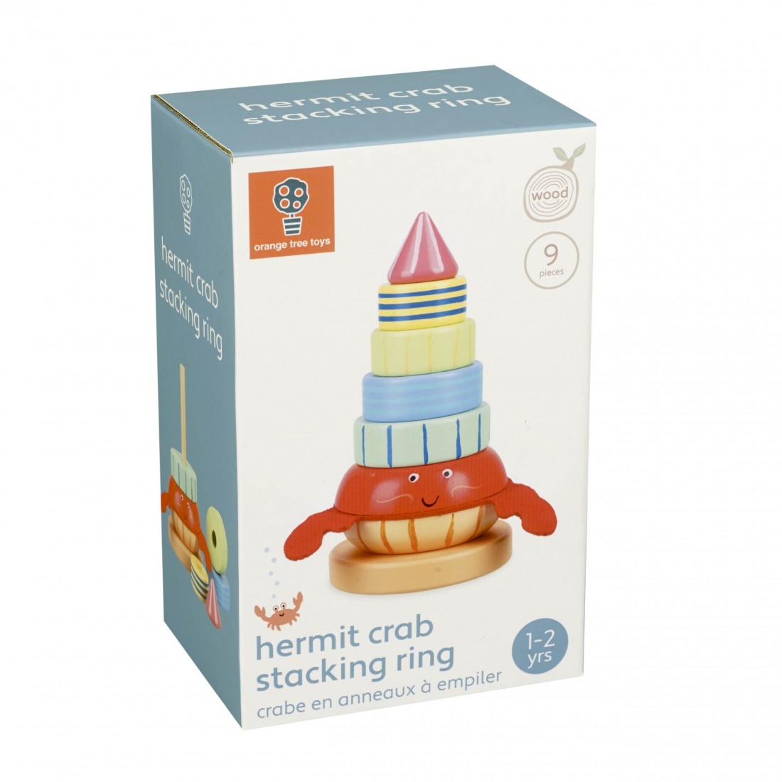 Ξύλινος Κύβος Στοίβαξης Καβούρι 12813 Orange Tree Toys