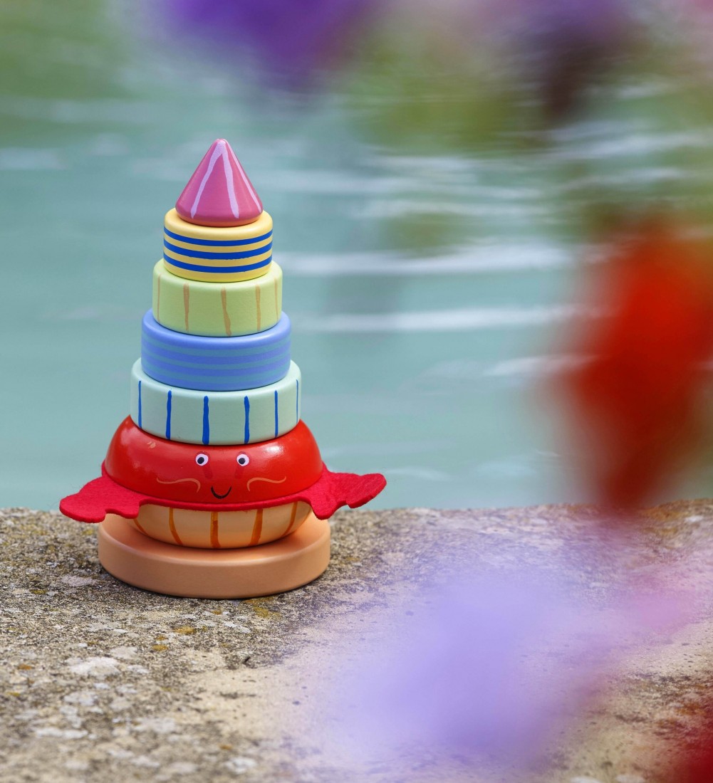 Ξύλινος Κύβος Στοίβαξης Καβούρι 12813 Orange Tree Toys