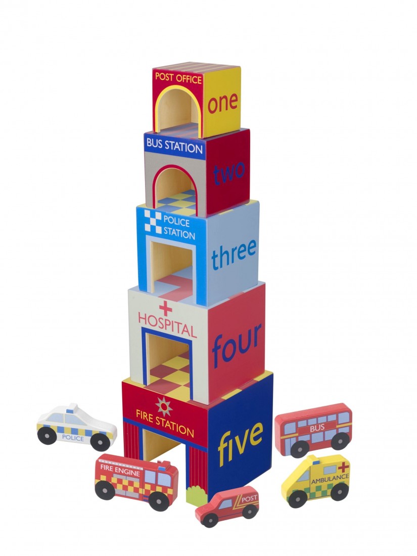 Κύβοι Στοίβαξης Αυτοκίνητα της Πόλης 12350  – Orange Tree Toys.