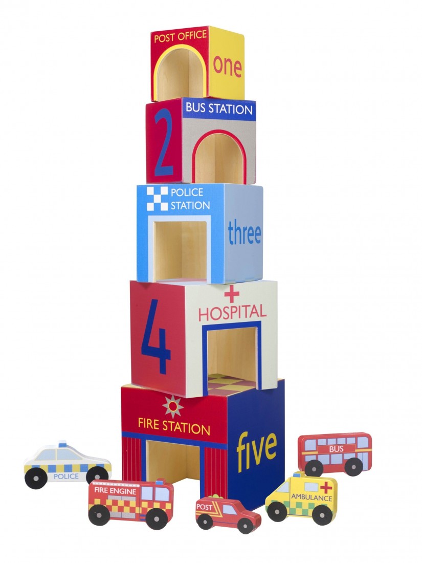 Κύβοι Στοίβαξης Αυτοκίνητα της Πόλης 12350  – Orange Tree Toys.