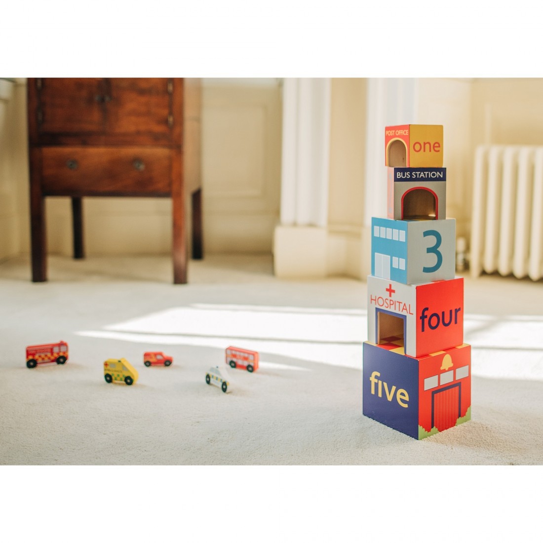 Κύβοι Στοίβαξης Αυτοκίνητα της Πόλης 12350  – Orange Tree Toys.