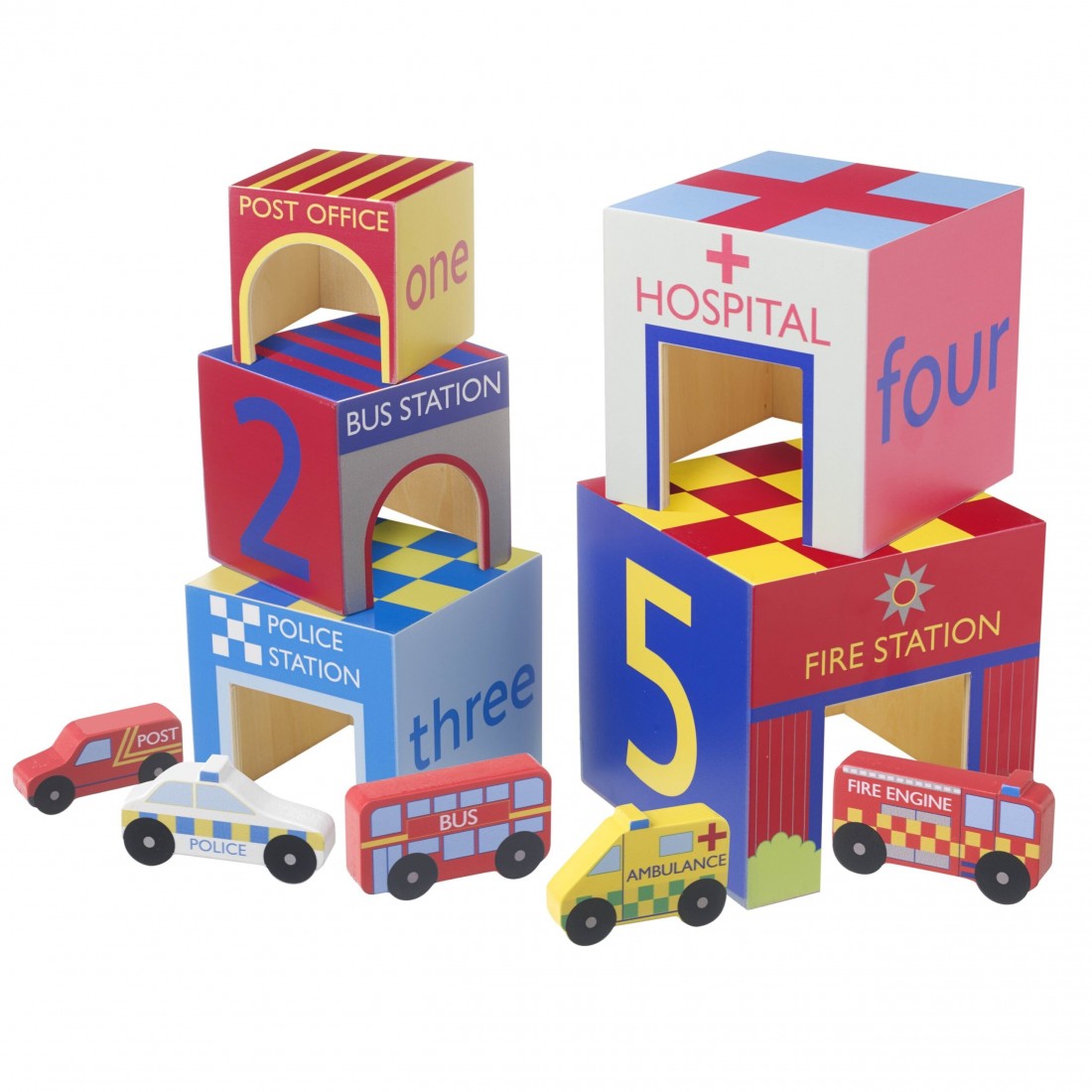 Κύβοι Στοίβαξης Αυτοκίνητα της Πόλης 12350  – Orange Tree Toys.