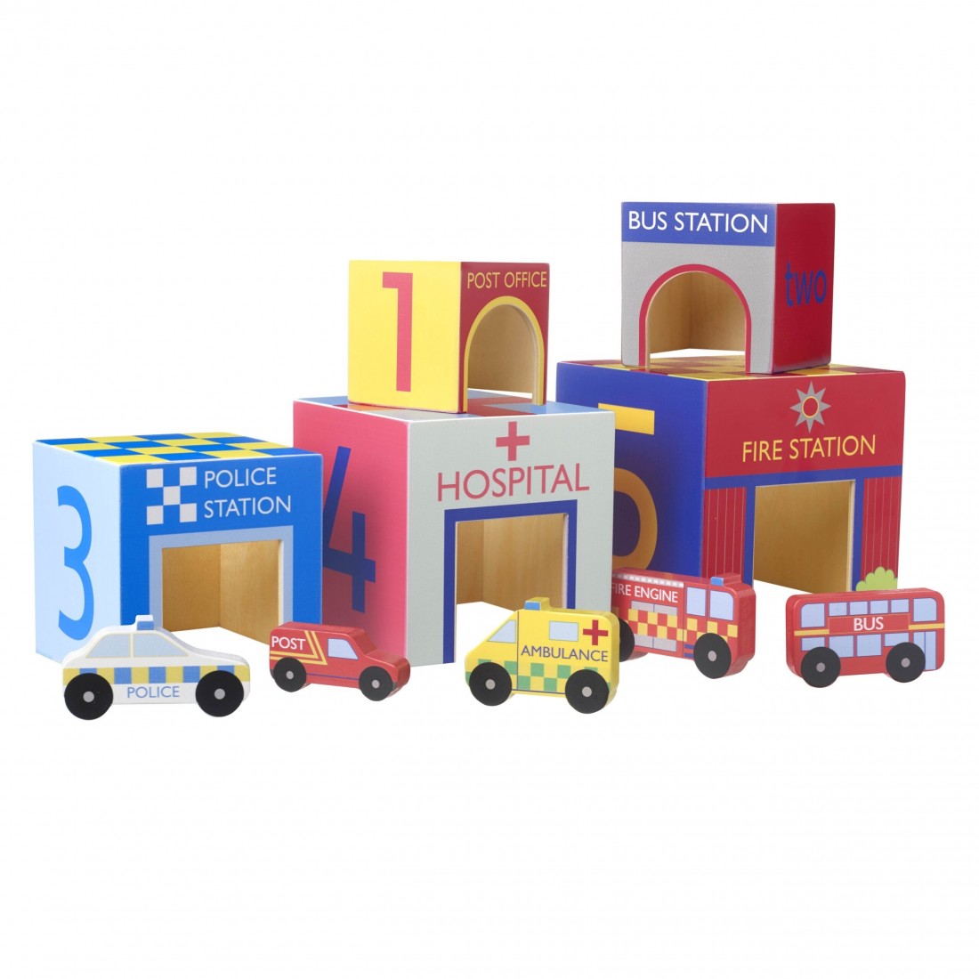 Κύβοι Στοίβαξης Αυτοκίνητα της Πόλης 12350  – Orange Tree Toys.