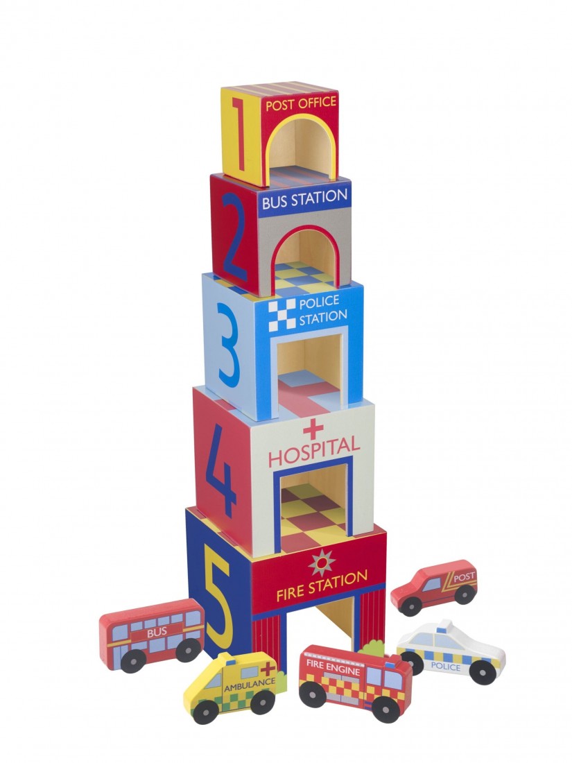 Κύβοι Στοίβαξης Αυτοκίνητα της Πόλης 12350  – Orange Tree Toys.