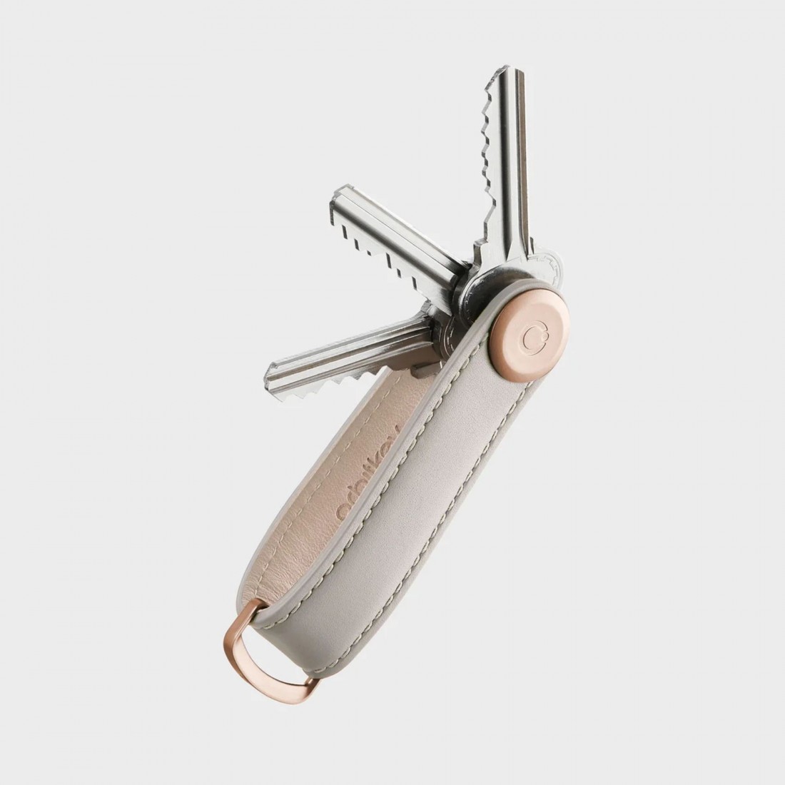 Orbitkey Key Organizer Leather Stone with Grey Stiching LTHO-2-STGYRG