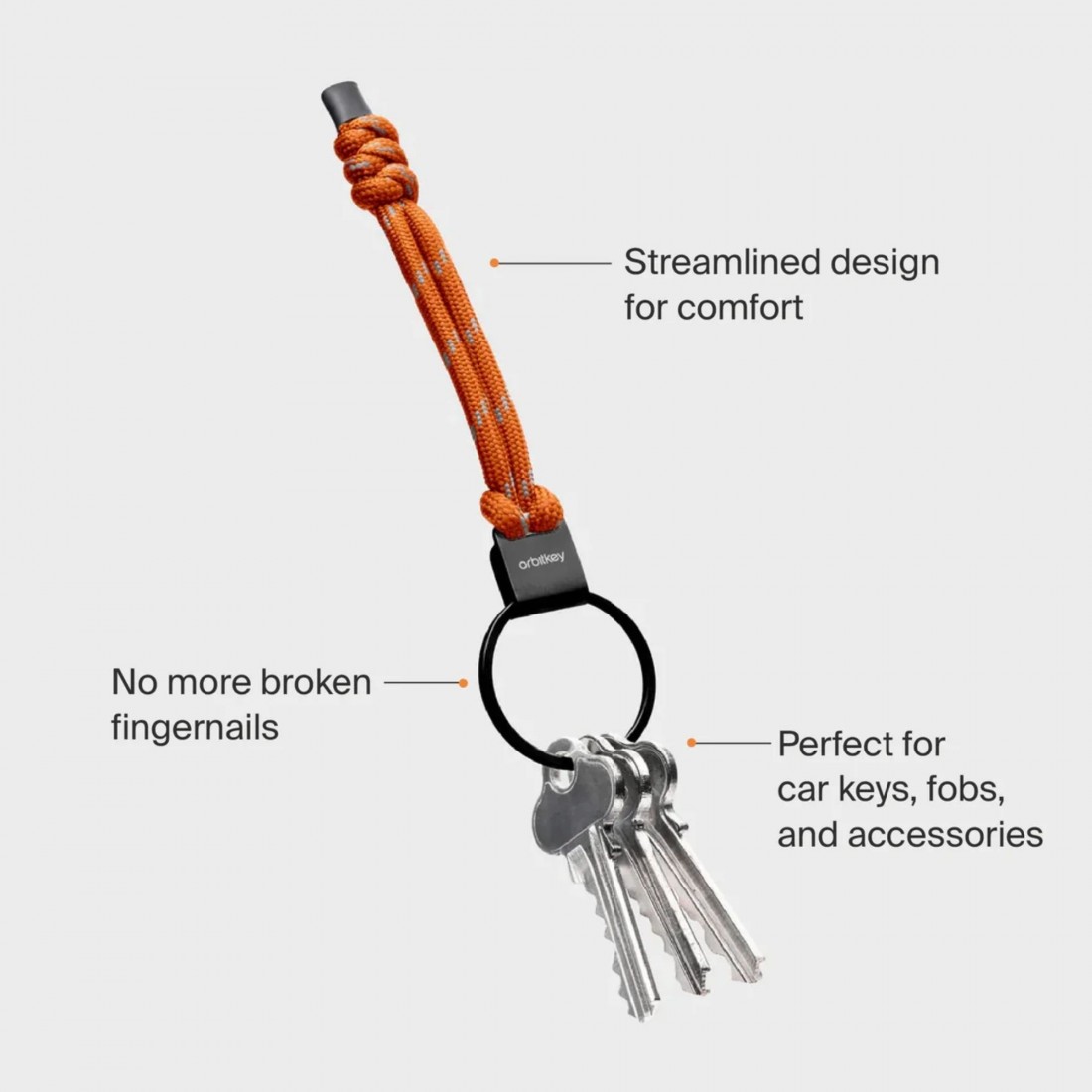 Orbitkey Urban Loop Keychain Tangerine PUL1-TNG-111