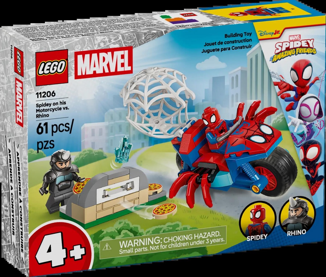 Spidey on his Motorcycle vs. Rhino 11206 Lego Marvel