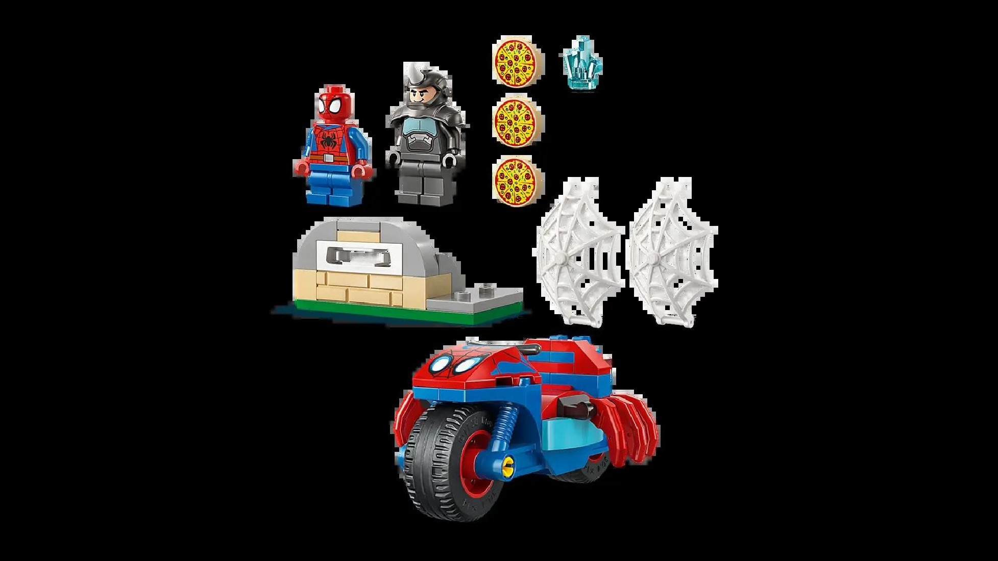 Spidey on his Motorcycle vs. Rhino 11206 Lego Marvel