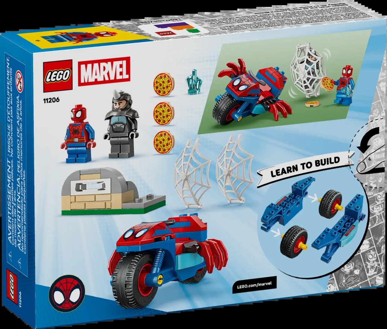Spidey on his Motorcycle vs. Rhino 11206 Lego Marvel