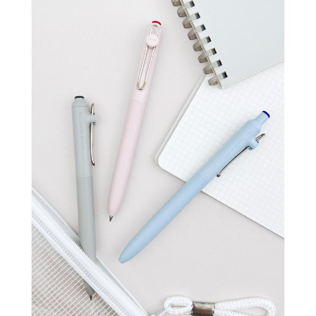 Uni Mitsubishi Zento 0.38mm ballpen, black ink, Blue UBN-ZS-38.33