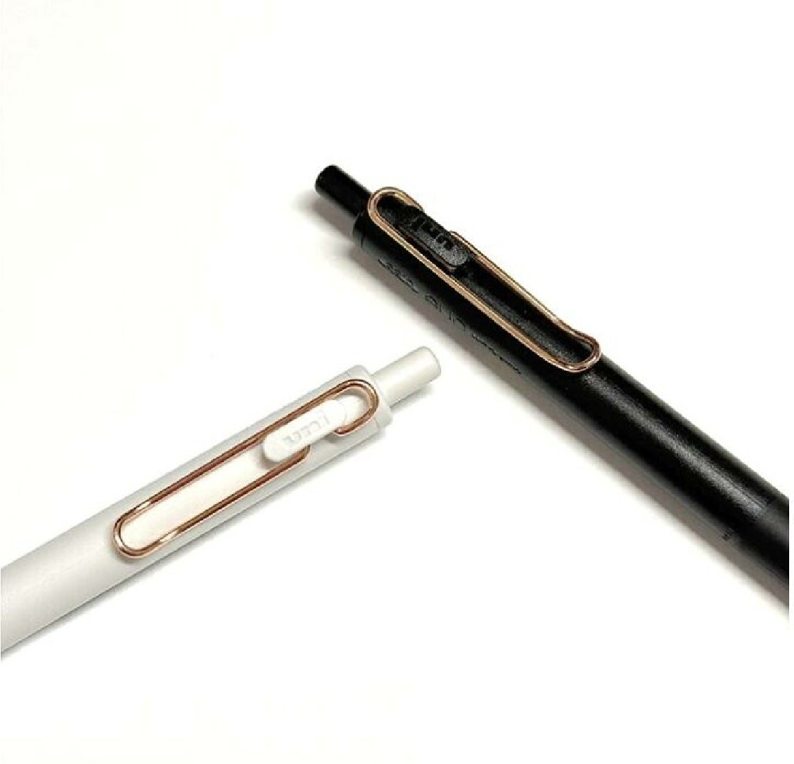 Uni Mitsubishi Zento 0.38mm ballpen, black ink, White UMN-SG-38.24 Rose Gold