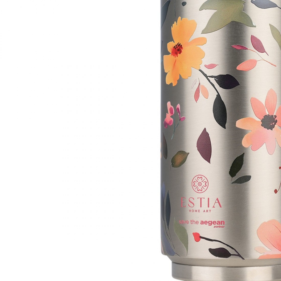 Θερμός Travel Cup Save the Aegean 500ml Silver Botanic 31299 Estia Home Art