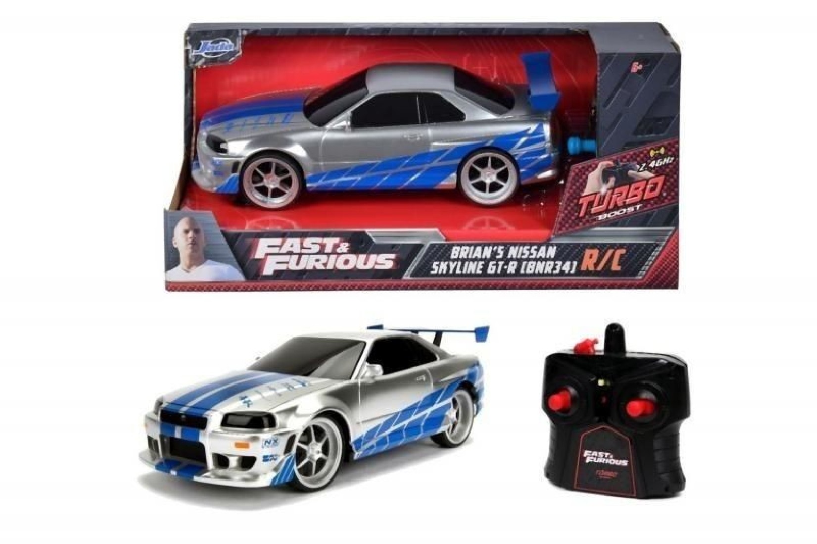 Τηλεκατευθυνόμενο αυτοκίνητο Fast & Furious RC Nissan skyline GTR 605262  Jada