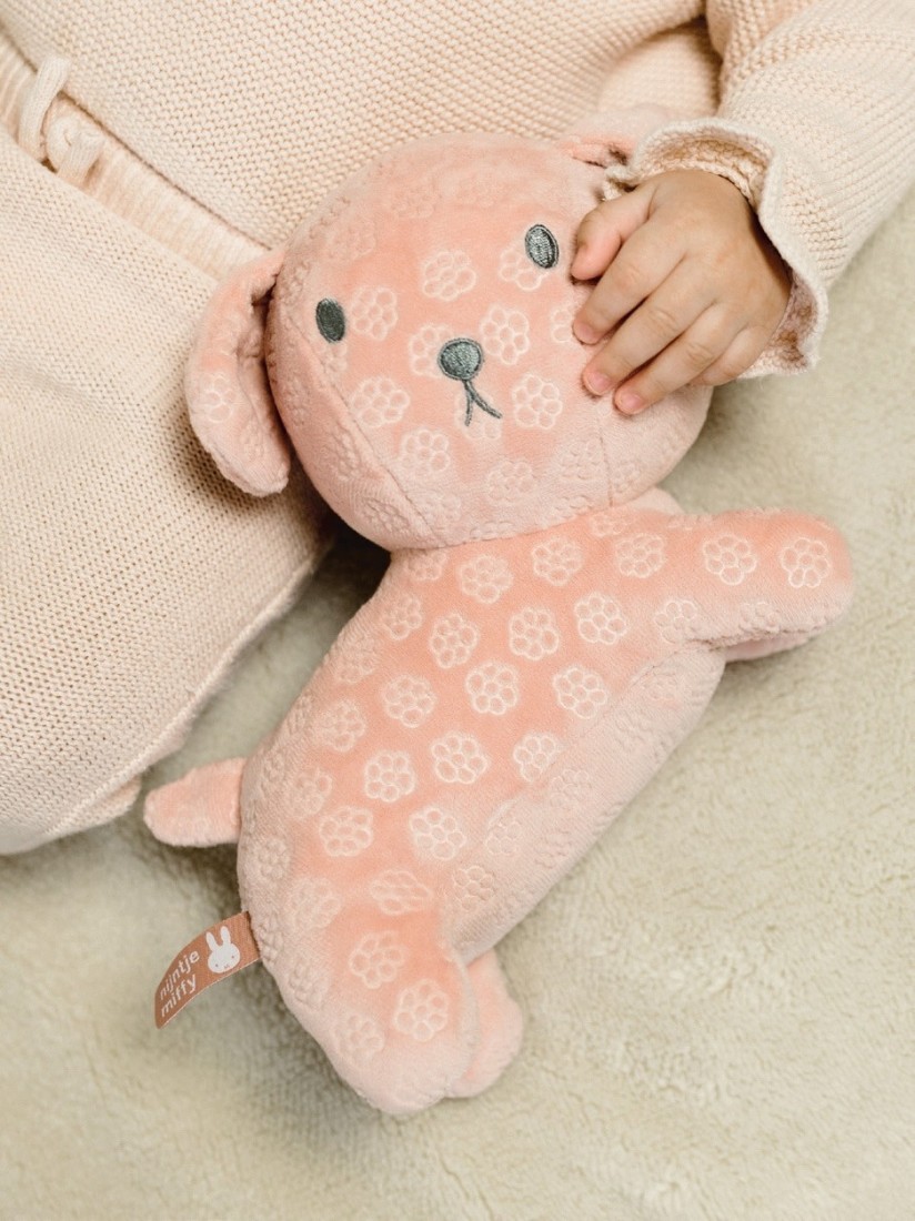 Λούτρινο Σκυλάκι Από Βελουτέ Ύφασμα 25cm Ροζ 3897 Miffy Flowers