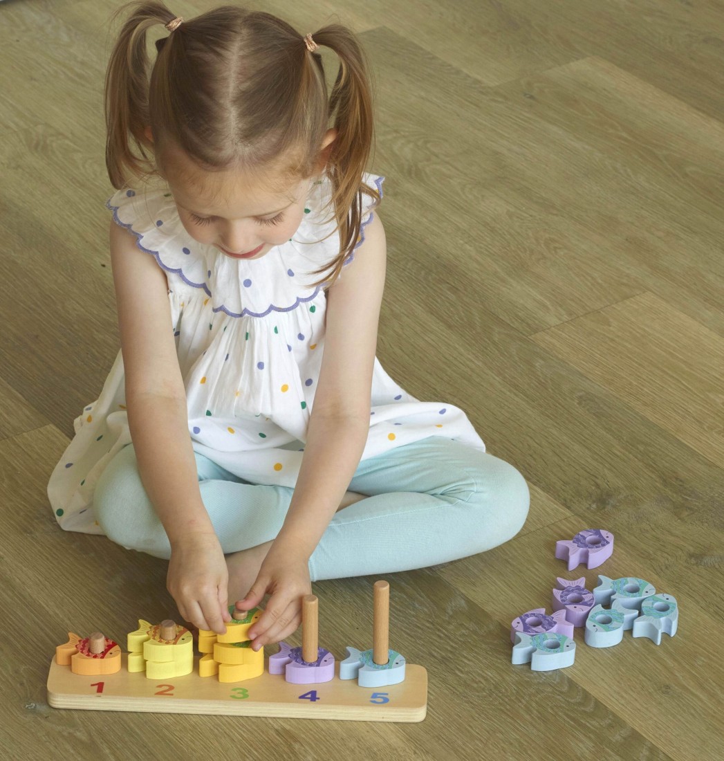 Ξύλινο Παιχνίδι Στοίβαξης και Μετρήματος Sea Life 12974 Orange Tree Toys (FSC®)