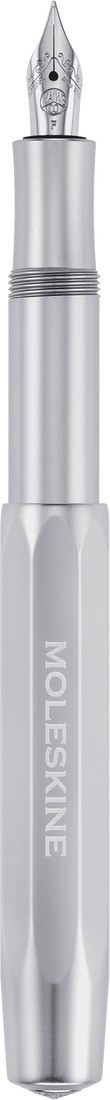 Kaweco Moleskine Aluminium Silver fountain pen with free clip and blue cartridges