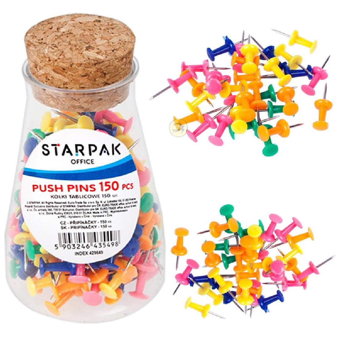 Πινέζες Χρωματιστές 150 τμχ STARPAK