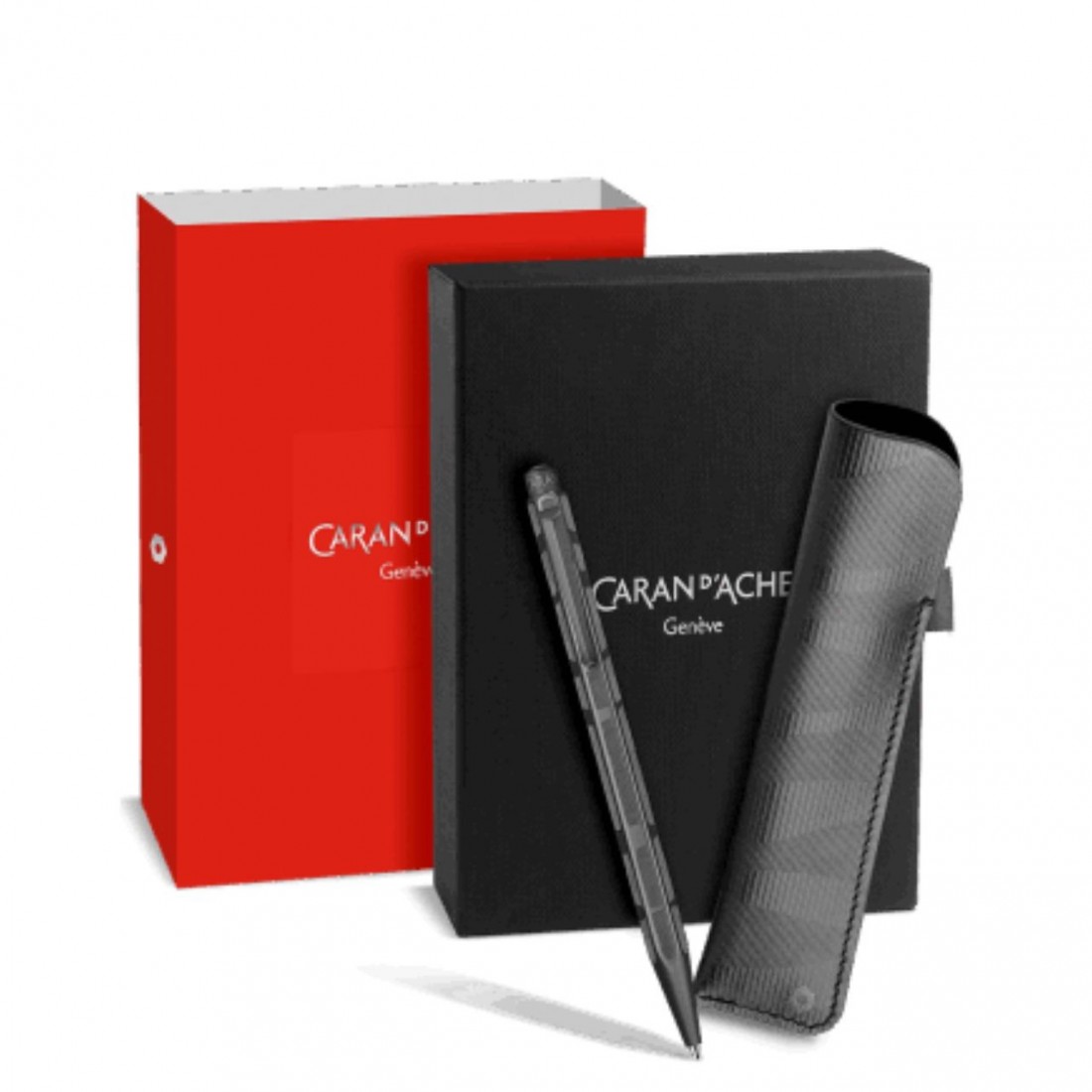 Caran DAche Ecridor black lines set ballpen with leather case 8902.010