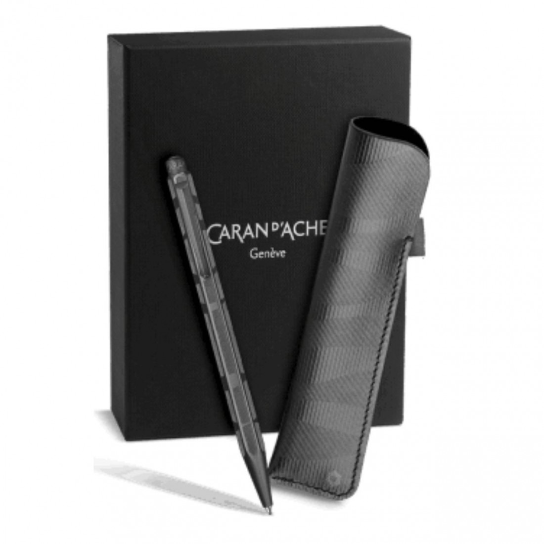 Caran DAche Ecridor black lines set ballpen with leather case 8902.010