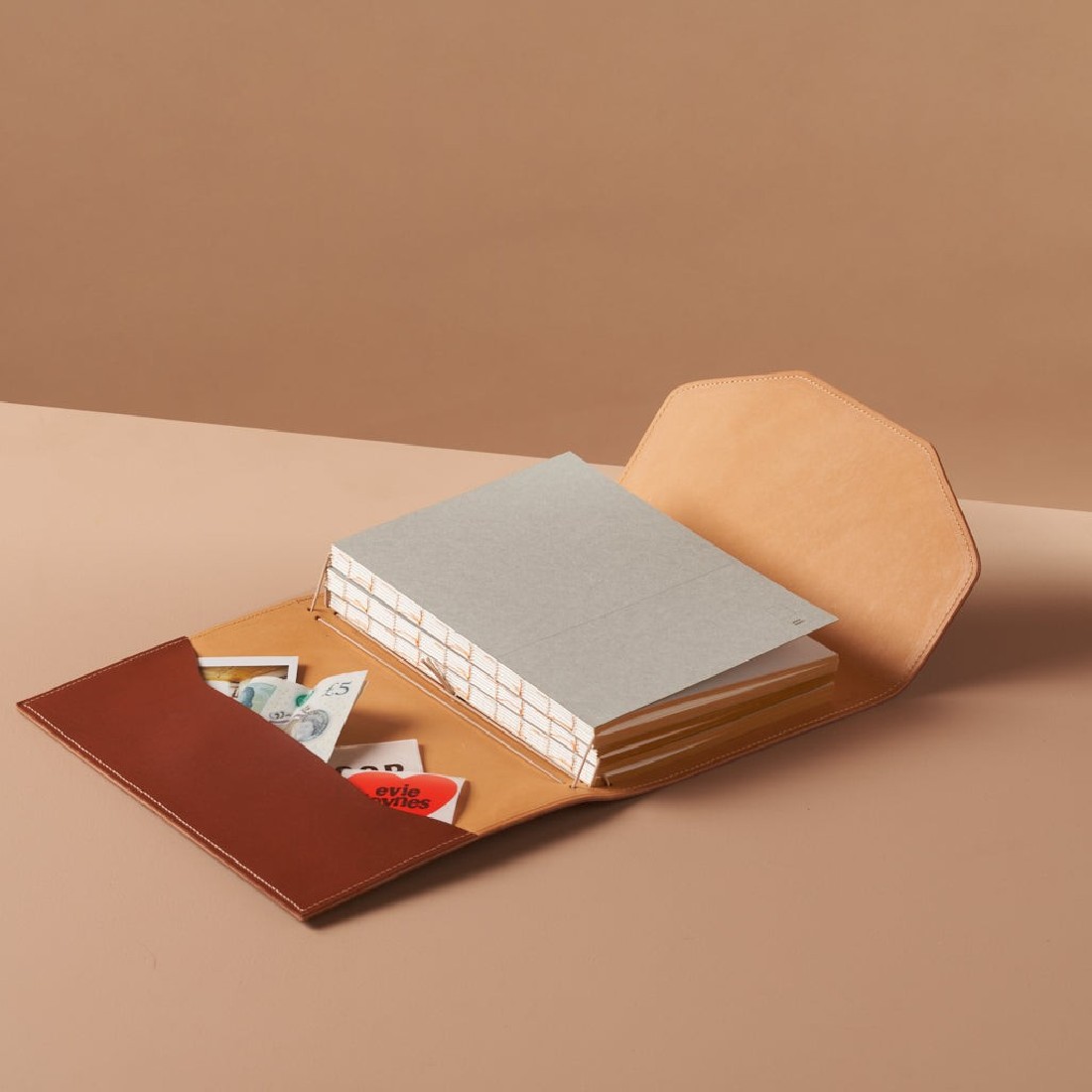 Paper Republic Le Trifold A5 cognac and natural