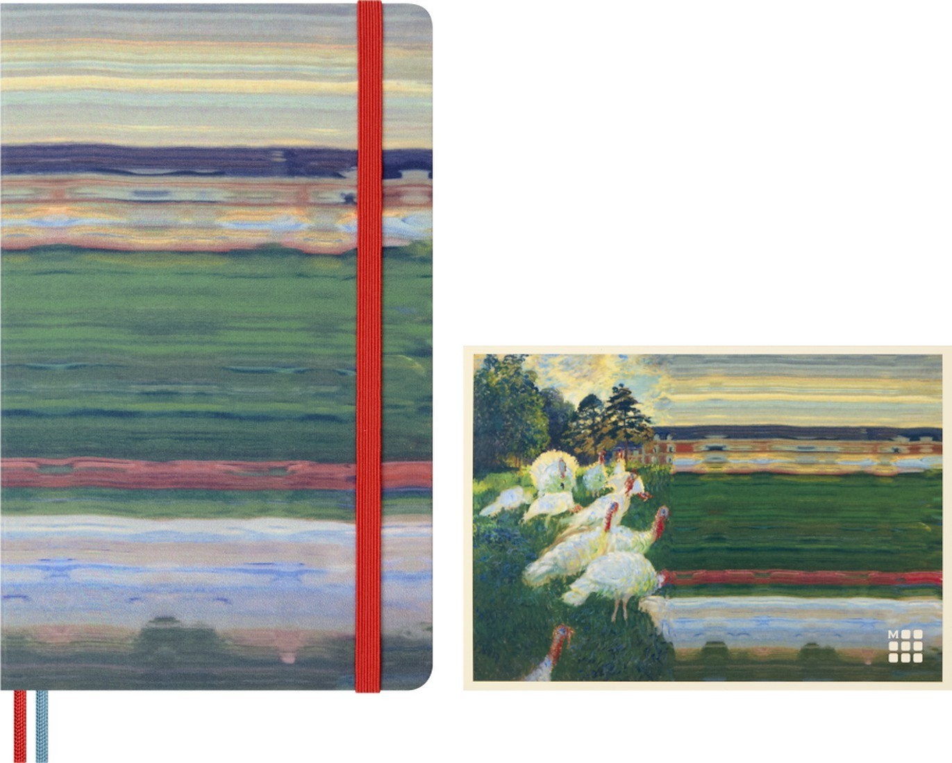 Moleskine Impressions of Impressionism Drawing Gift Box Large, plain, fabric hard cover notebook & 6 watercolour pencils