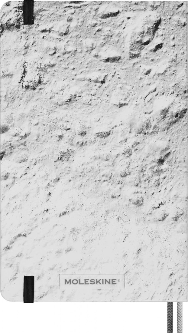 Moleskine Limited Edition NASA-inspired Moon surface Notebook, Hard Cover, Large, Ruled, Light Grey, 176 pages