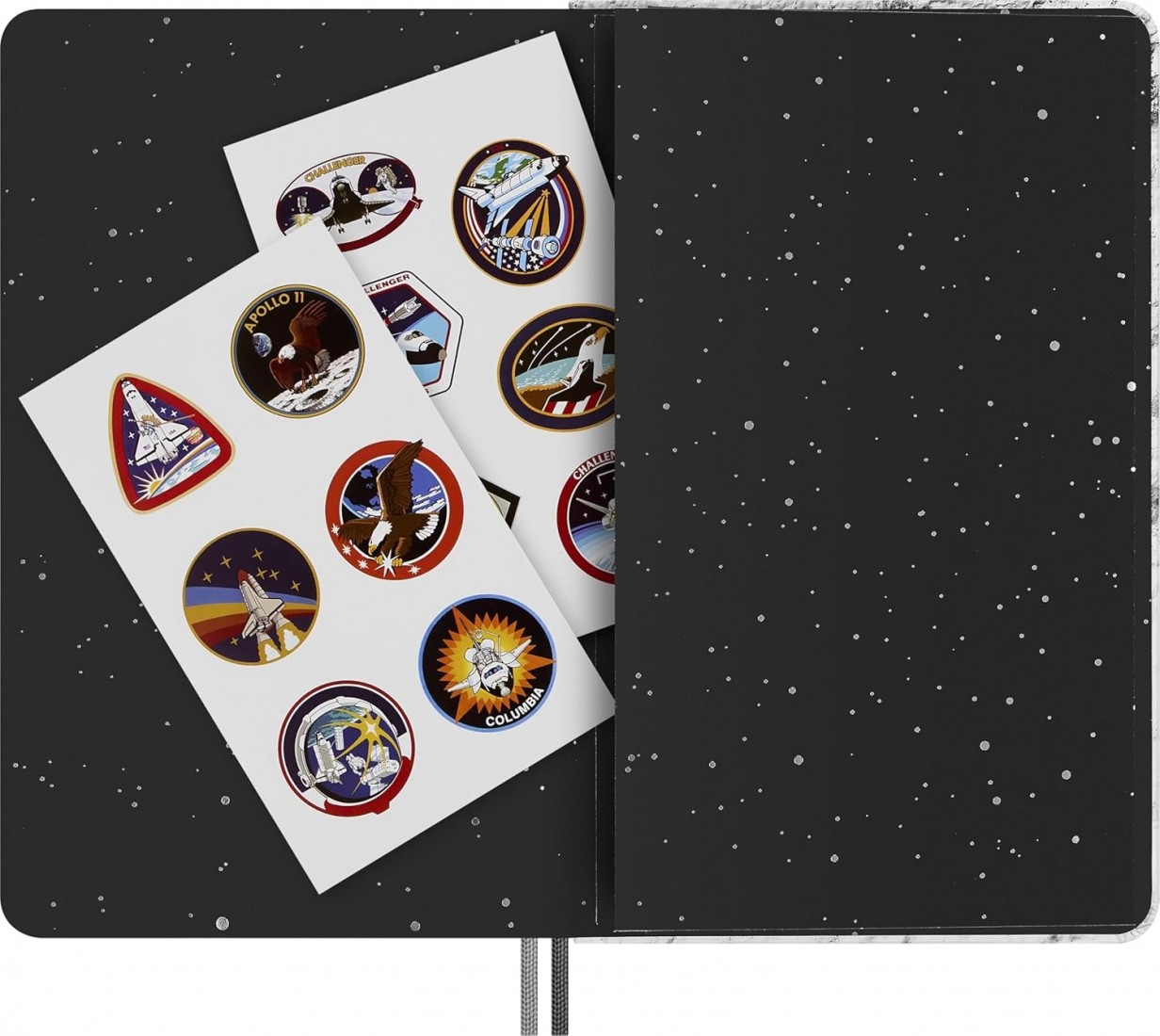 Moleskine Limited Edition NASA-inspired Moon surface Notebook, Hard Cover, Large, Ruled, Light Grey, 176 pages