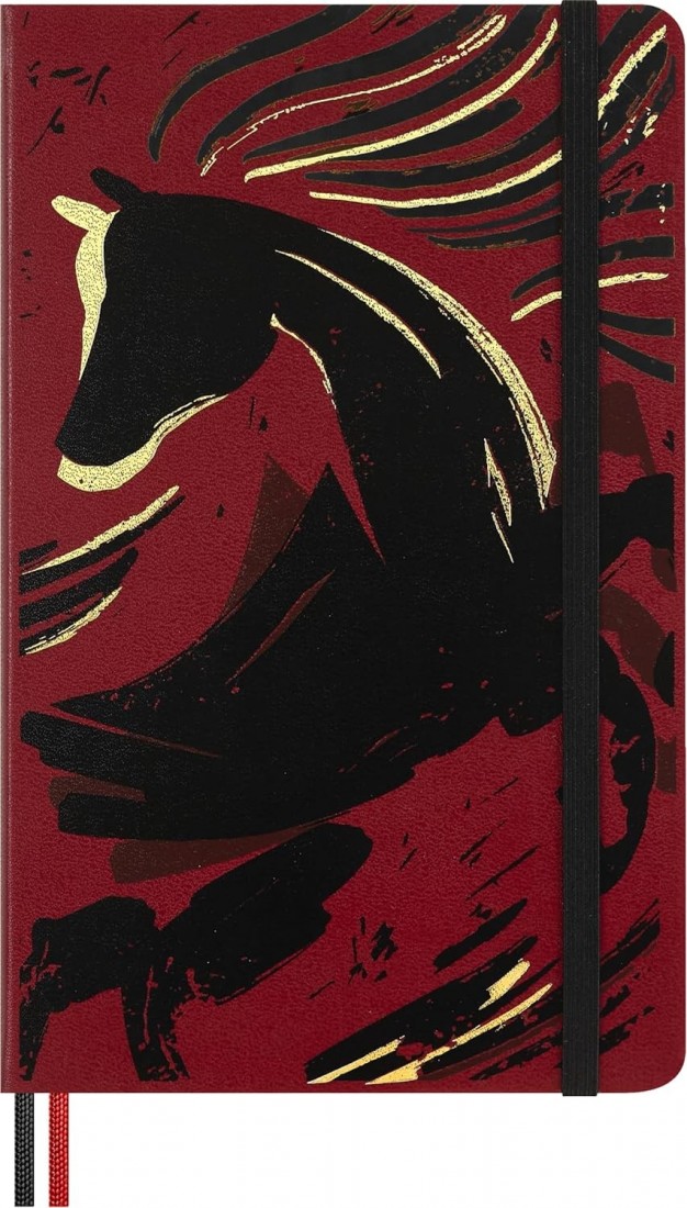 Moleskine Notebook Large 13x21 Ruled, Red, Year of the Horse Hard Cover