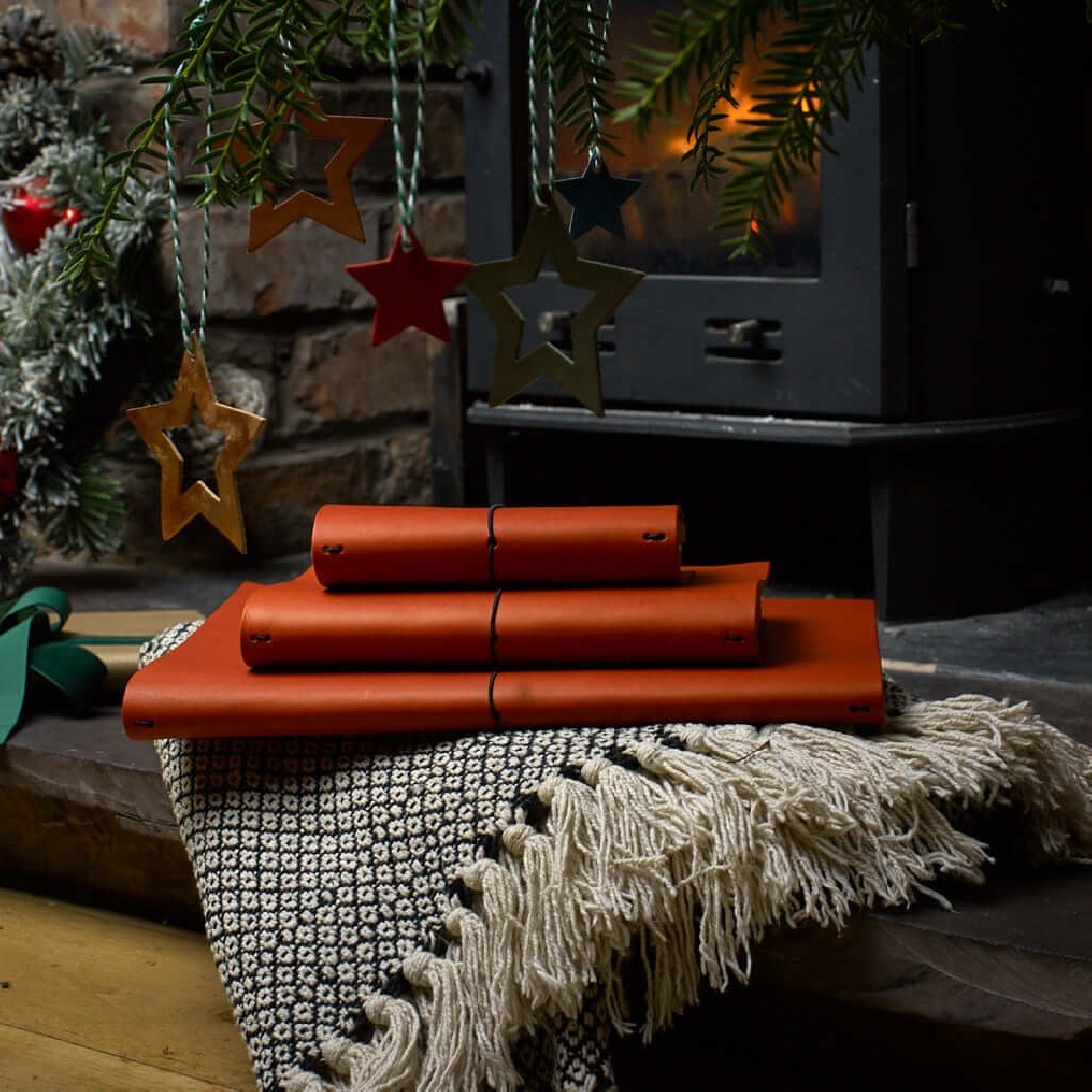 Paper Republic grand voyageur A4 burnt orange leather journal.