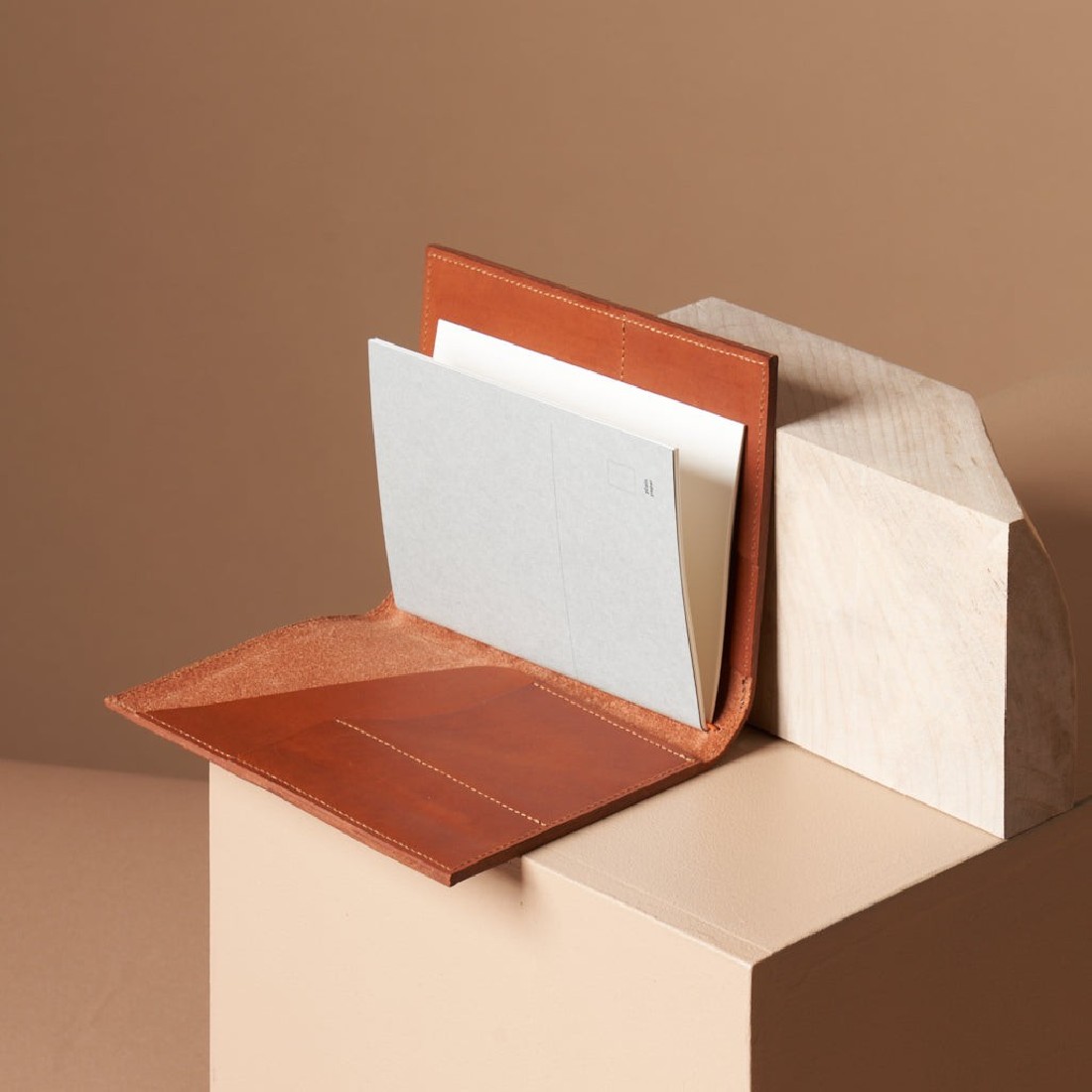 Paper Republic A6 leather portfolio cognac 11,5x16cm