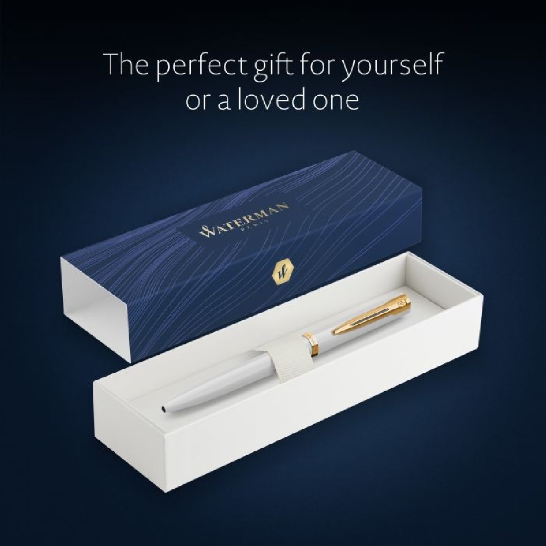 Waterman Impression lacquer white gt ballpen