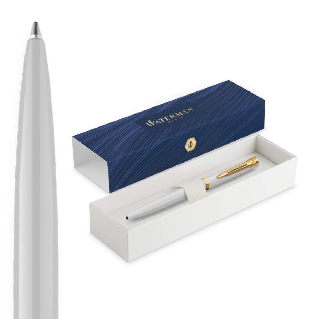 Waterman Impression lacquer white gt ballpen