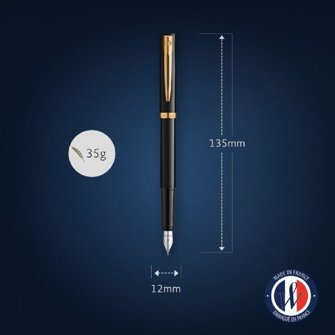 Waterman Impression black gt fountain pen