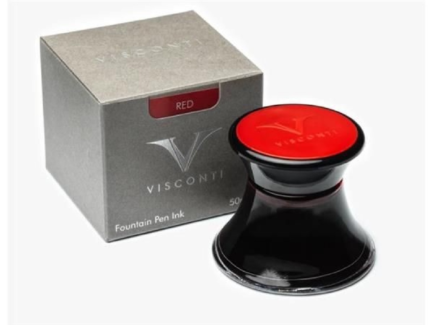 Visconti Glass Inkwell Red 50ml