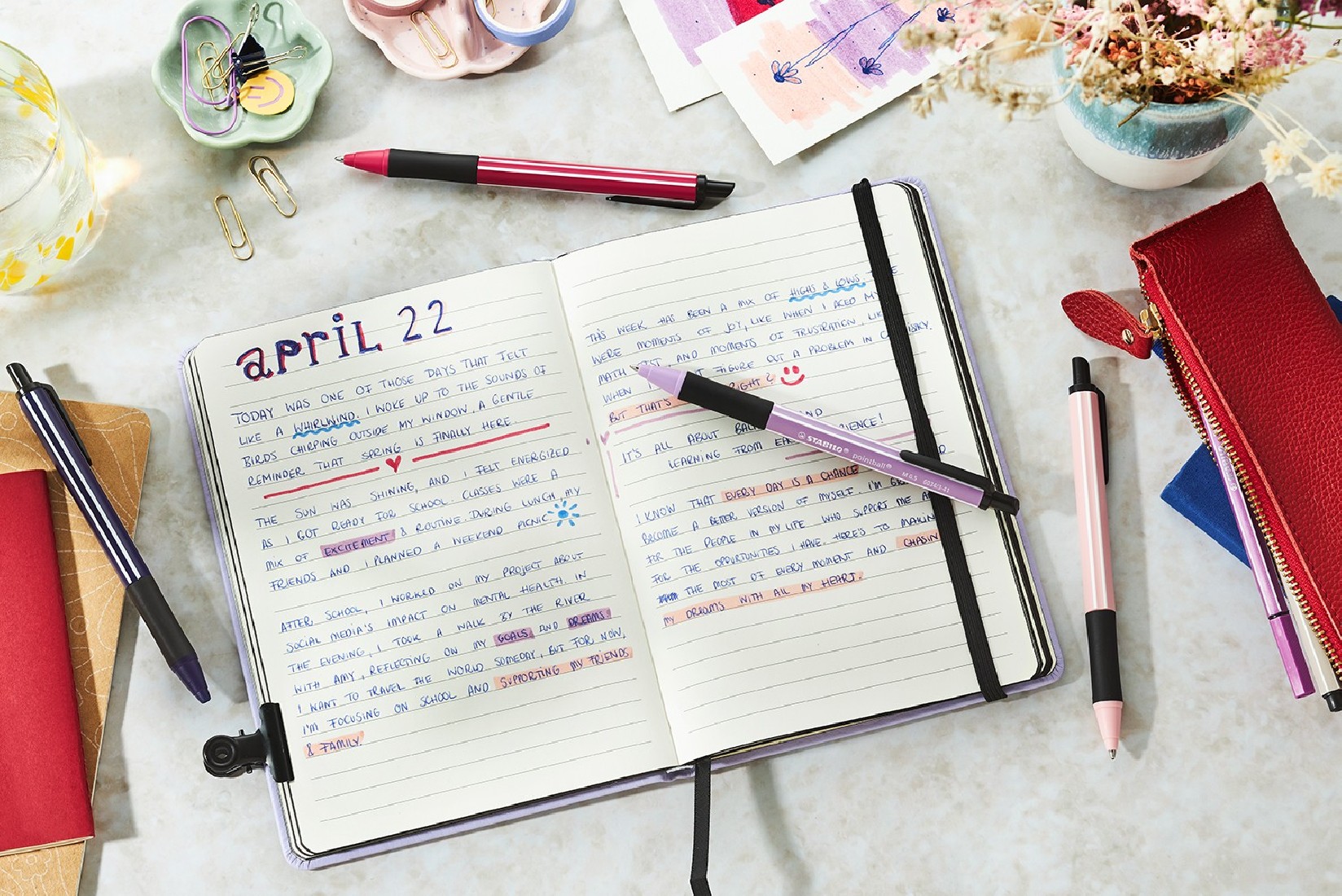 Στυλό Pointball Wildflower Nature Colors 0,5mm  Edition Grey Violet 6034/3-41 Stabilo