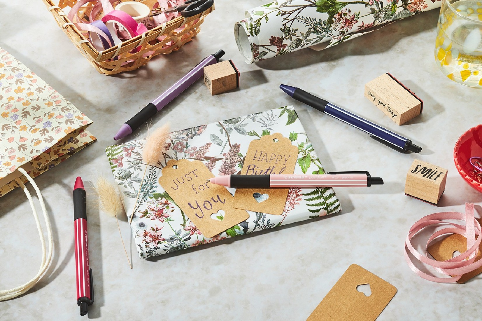 Στυλό Pointball Wildflower Nature Colors 0,5mm  Edition Blush  6034/4-41 Stabilo