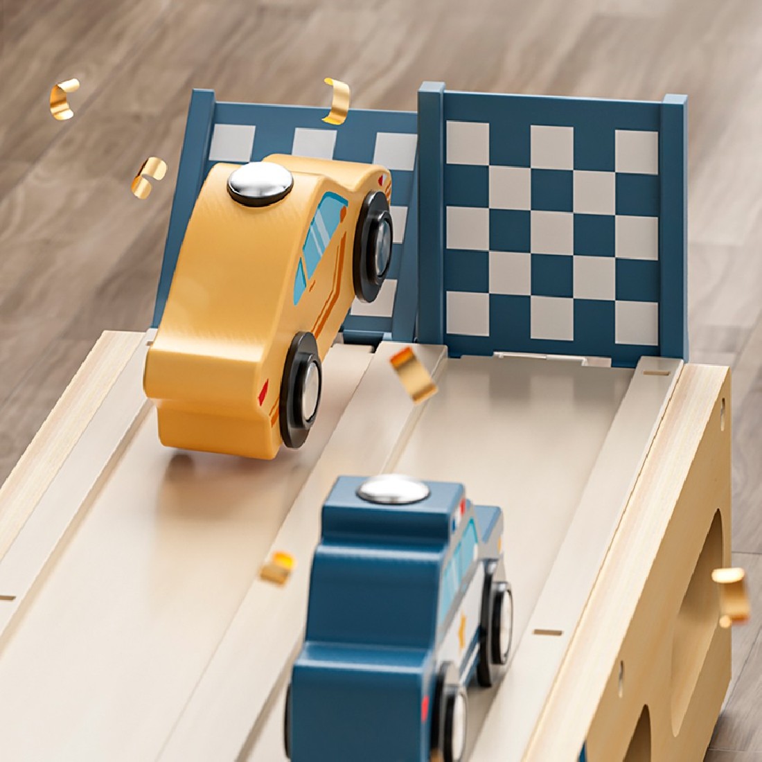 Ξύλινο Φορτηγό Μεταφοράς Αυτοκινήτων – Roll & Race Auto Transporter – 121190 +3 Ετών Top Bright