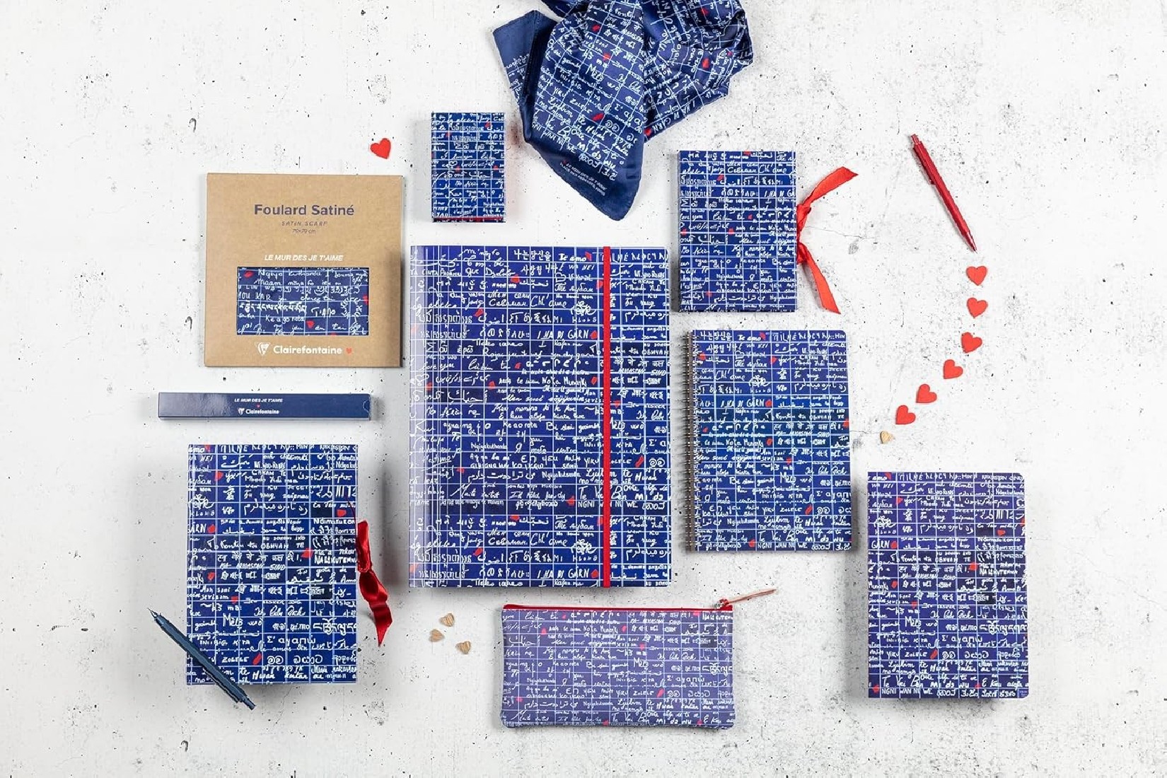 Clairefontaine notebook spiral Le Mur Des Je Taime, A5 14,8X21cm, 120 pages, 90gsm, 116314, ruled