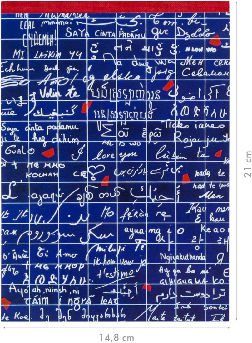 Clairefontaine notebook overlap Le Mur Des Je Taime, A5 14,8X21cm, 140 pages, 90gsm, 116317, ruled